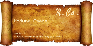 Moduna Csaba névjegykártya